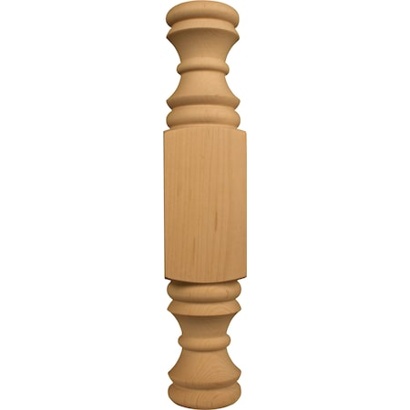 Osborne Wood Products 10 x 2 x 1 Sm. Center Half Round Plinth with Mod. Spool in Mahogany 7125MH